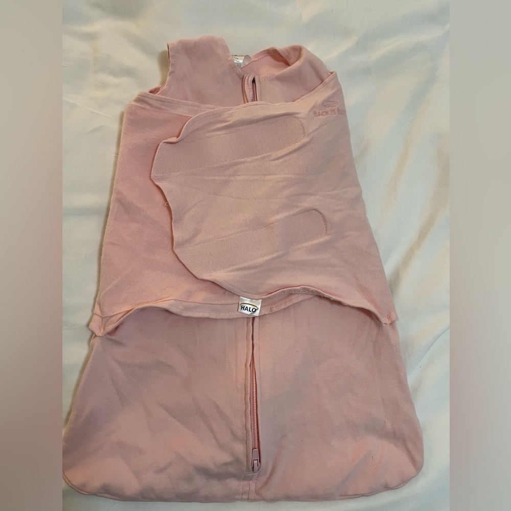 Halo organic cotton pink sleepsack swaddle newborn